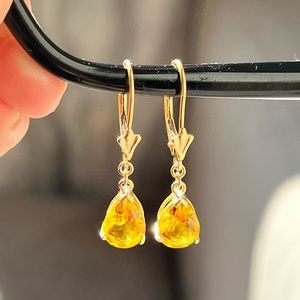 14k gold Citrine Earrings